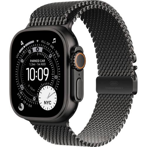 Apple Watch Ultra 3 GPS + Cellular 49 mm Titangehäuse Titanium Milanese Loop Schwarz L