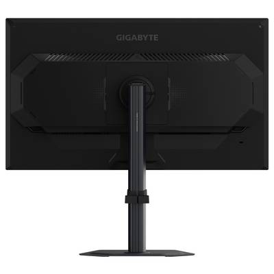Ein Computermonitor, der das Wort 'GAMING' in 3D-Rot- und Blaulettern zeigt, was einen Fokus auf Gaming andeutet. Der Bildschirm steht auf einem schwarzen Ständer.