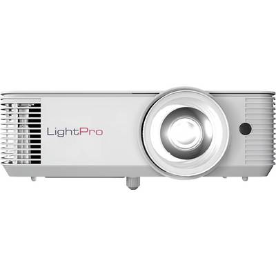 Ein 'LightPro' Projektor mit einer hellen Linse, konzipiert für Präsentationen oder Heimunterhaltung.
