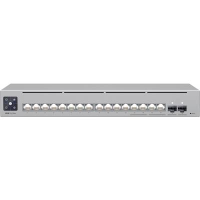 Ein Netzwerk-Switch mit 16 Ethernet-Ports und 2 Glasfaser-Ports, konzipiert für hochleistungsfähige Konnektivität und Netzwerkmanagement.
