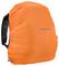 Ein orangefarbener Rucksack mit einem schwarzen Schultergurt, auf dem das 'Wenger' Logo auf dem Deckel angebracht ist.