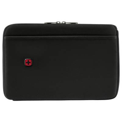 Schwarze Laptoptasche mit rotem Kreuz-Emblem, ausgestattet mit einem Reißverschluss an der Oberseite.