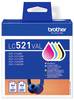 Brother Druckerpatrone Brother LC521 Value Pack - 4er-Pack - Sc Original Kombi-Pack Cyan, Gelb, Magenta, Schwarz LC521VAL