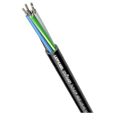 Ein Querschnittsansicht eines mehrfarbigen elektrischen Kabels mit Markenbeschriftung "LAPPKABEL Stuttgart ÖLFLEX® HEAT 125-M".