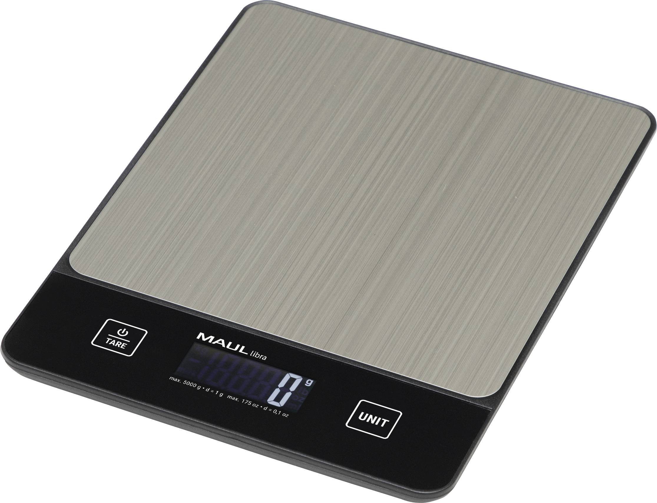 Maul MAULlibra Briefwaage Wägebereich (max.) 5000 g Ablesbarkeit 1 g batteriebetrieben Schwarz, Silber