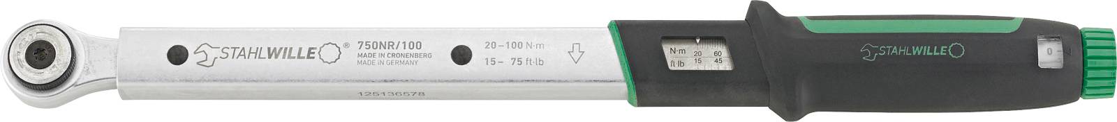 Stahlwille 750NR/100 50021003 Drehmomentschlüssel mit Umschaltknarre 3/8 (10 mm) 20 - 100 Nm