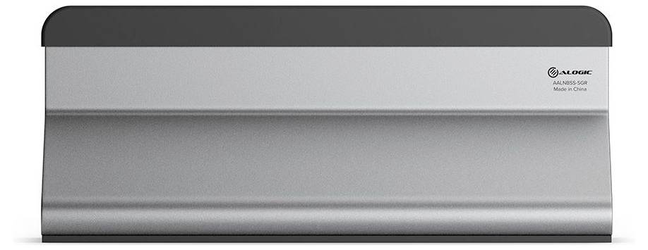 Ein Metallaluminium-Squeegee mit schwarzem Griff, markiert mit 'Aludec' und beschriftet mit 'Aluminum 9.5H, Made in China'.