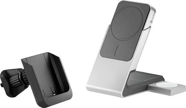 Alogic Induktions-Ladegerät 15 W Matrix+ Wireless 3-in-1 MM31CPBCBK-G 5000 mAh Ausgänge Induktionslade-Standard, Apple MagSafe, USB-C® Schwarz, Weiß