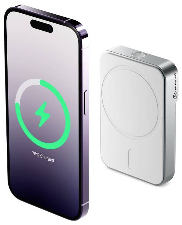 Alogic Matrix Universal Magnetic Powerbank 5000 mAh Magsafe Li-Ion USB-C® Weiß