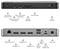 Dockingstation mit verschiedenen Anschlüssen: Einschalttaste, USB-C, USB-A, MicroSD, SD-Kartenleser, Audio, Ethernet, DisplayPort und Stromanschluss.