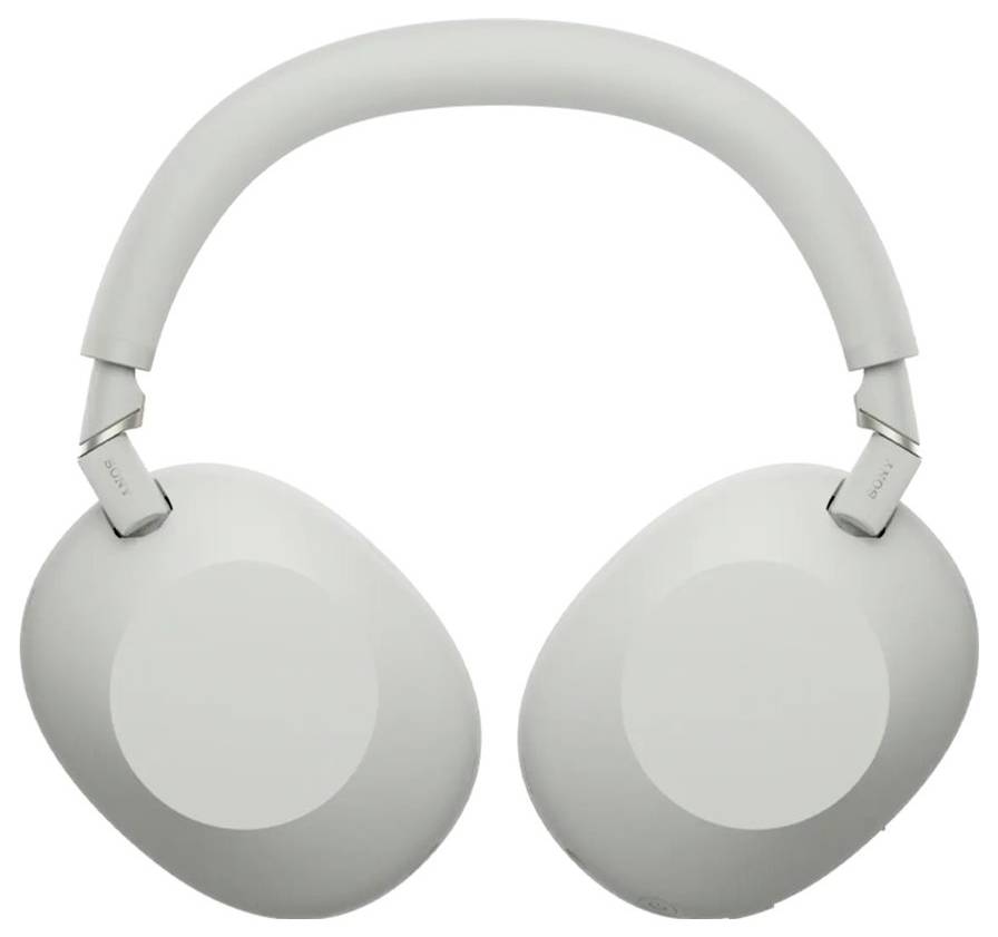 Weiße Over-Ear-Kopfhörer mit einem schlichten, minimalistischen Design und gepolsterten Ohrmuscheln, geeignet für Audioaufnahmen.