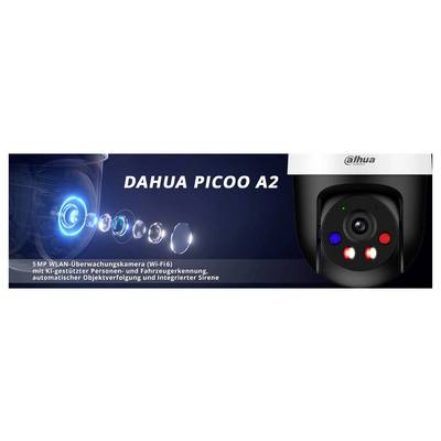 'Dahua Picoo A2' 5-MP-Drahtlose-Überwachungskamera mit KI für Personen- und Fahrzeugdetektion, automatischer Verfolgung und integrierter Sirene.