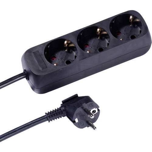 Vivanco VVELSTR3USCHK Steckdosenleiste ohne Kabel Schwarz 1 St.
