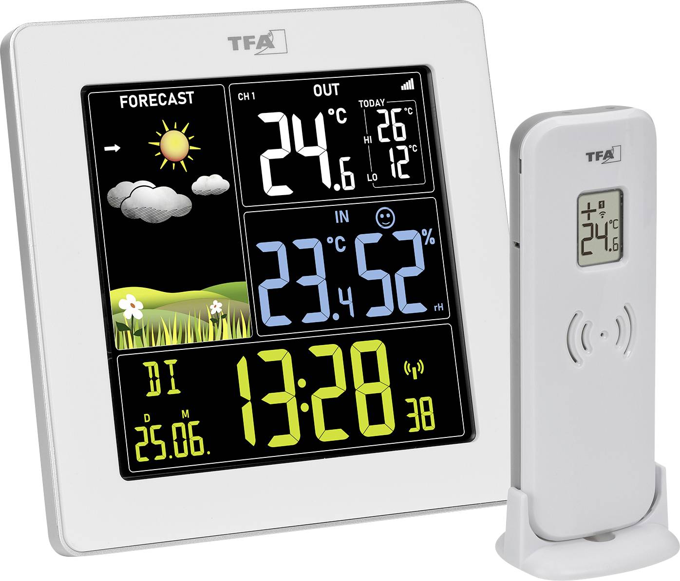 TFA Dostmann SUN 2 35.1174.02 Funk-Wetterstation Vorhersage für 12 bis 24 Stunden Anzahl Sensoren max. 3 St.