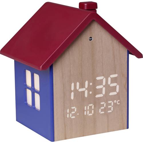 Thumbnail - TFA Dostmann 60.2046.06 Quarz Wecker Blau, Rot, Holz Alarmzeiten 1