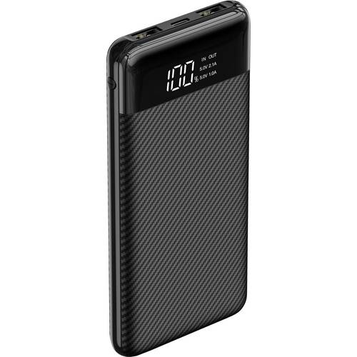 XCell Powerbank 10000 mAh LiPo Schwarz Statusanzeige