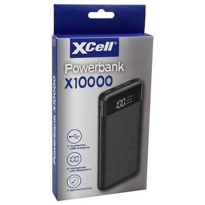 XCell Powerbank X10000<br><br>- Duale USB-Ausgänge<br>- LED-Bildschirm<br>- Multifunktionaler Schutz<br>- Kapazität von 10000mAh