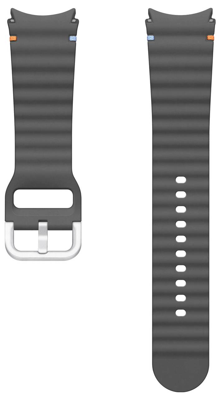 Schwarze Uhrenarmbänder, eines mit einer silbernen Schnalle und das andere mit mehreren Löchern zur Größeneinstellung, entworfen für einfache Befestigung.