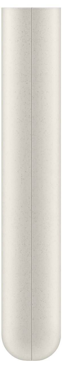 Ein weißer elektrischer Ladegerätadapter mit zweipoligem Stecker, versehen mit Standard-Sicherheits- und Recycling-Symbolen, schräg ausgerichtet.