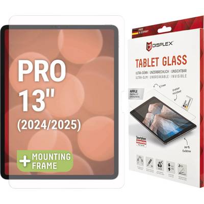 „DISPLEX Tablet Glass"-Verpackung für ein 13-Zoll-Pro-Modell 2024/2025 mit ultraschlankem, bruchsicherem Schutz und Montagrahmen.