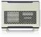 Ein kompaktes, modernes Luftfiltergerät mit monochromer Außenseite, ausgestattet mit horizontalen Lüftungsschlitzen und kleinen, erhöhten Beinen für Stabilität.