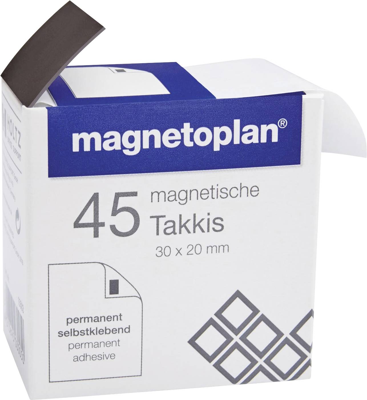 magnetoplan Magnetband (L x B x H) 20 x 30 x 0.75 mm rechteckig Schwarz 45 St. 15503