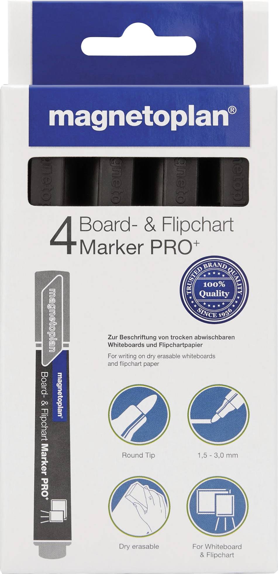 magnetoplan 1228112 Flipchartmarker Schwarz 4 St.