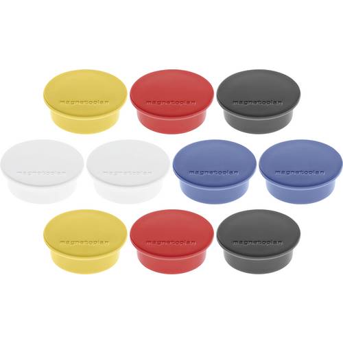 magnetoplan Magnet (Ø x H) 40 mm x 13 mm rund Weiß, Gelb, Rot, Schwarz, Blau 10 St. 1662010