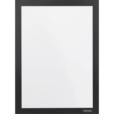 Eine leere Whiteboard mit einem dünnen schwarzen Rahmen, die aufrecht steht, geeignet zum Schreiben oder Zeichnen, und sich in Innenräumen befindet.