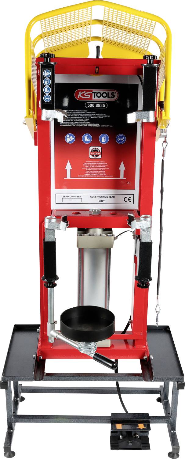 Druckluft-Stand-Federspanner mit Einzel-Zylinder und Untergestell KS Tools 500.8835