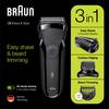 Braun Series 3 Rasierer Herren, 3-in-1-Elektrorasierer, Barttrimmer mit 5 Kammaufsätzen,