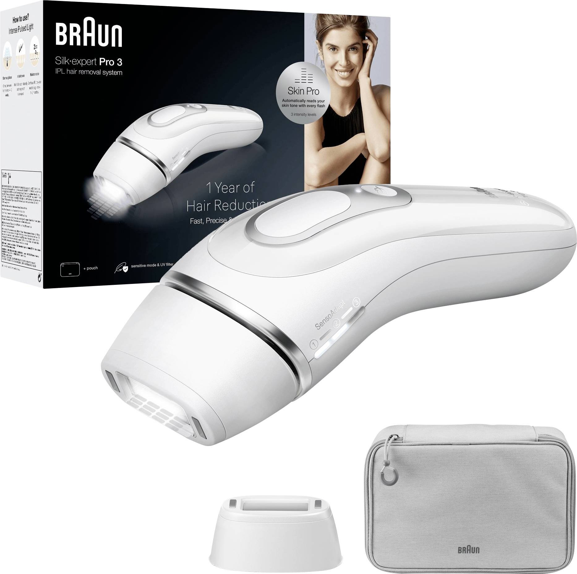 Braun Braun Silk-expert Pro 3 PL3020 Haarentfe Epilierer Silber, Weiß