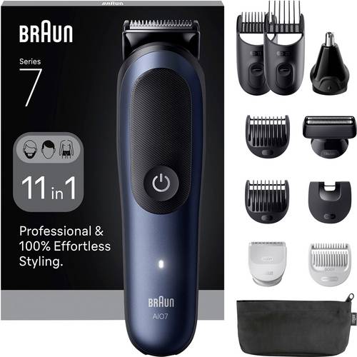 Thumbnail - Braun Braun Series 7 All-In-One Style Kit AIO7 Bartschneider, Haarschneider, Körperhaartrimmer Schwarz, Blau