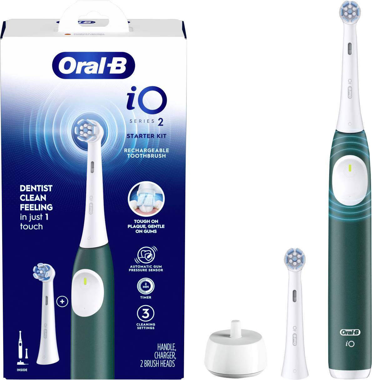 Oral-B Braun Oral-B iO Series 2 mit Reiseetui F 615204 Elektrische Zahnbürste Grün