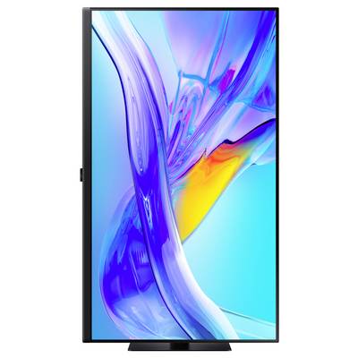Ein lebhaftes abstraktes digitales Kunstbild mit wirbelnden Farben in Blau, Lila und Gelb, die sich in dynamischen Fluidformen ineinander verschmelzen.