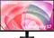 Samsung ViewFinity S7 Monitor, der ein digitales Kunstdesign mit rosa und violetten abstrakten Formen zeigt.