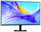 Ein Computermonitor, der ein abstraktes, farbenfrohes Design mit leuchtenden Blau- und Orangetönen zeigt und die Klarheit und Lebendigkeit des Bildschirms präsentiert.