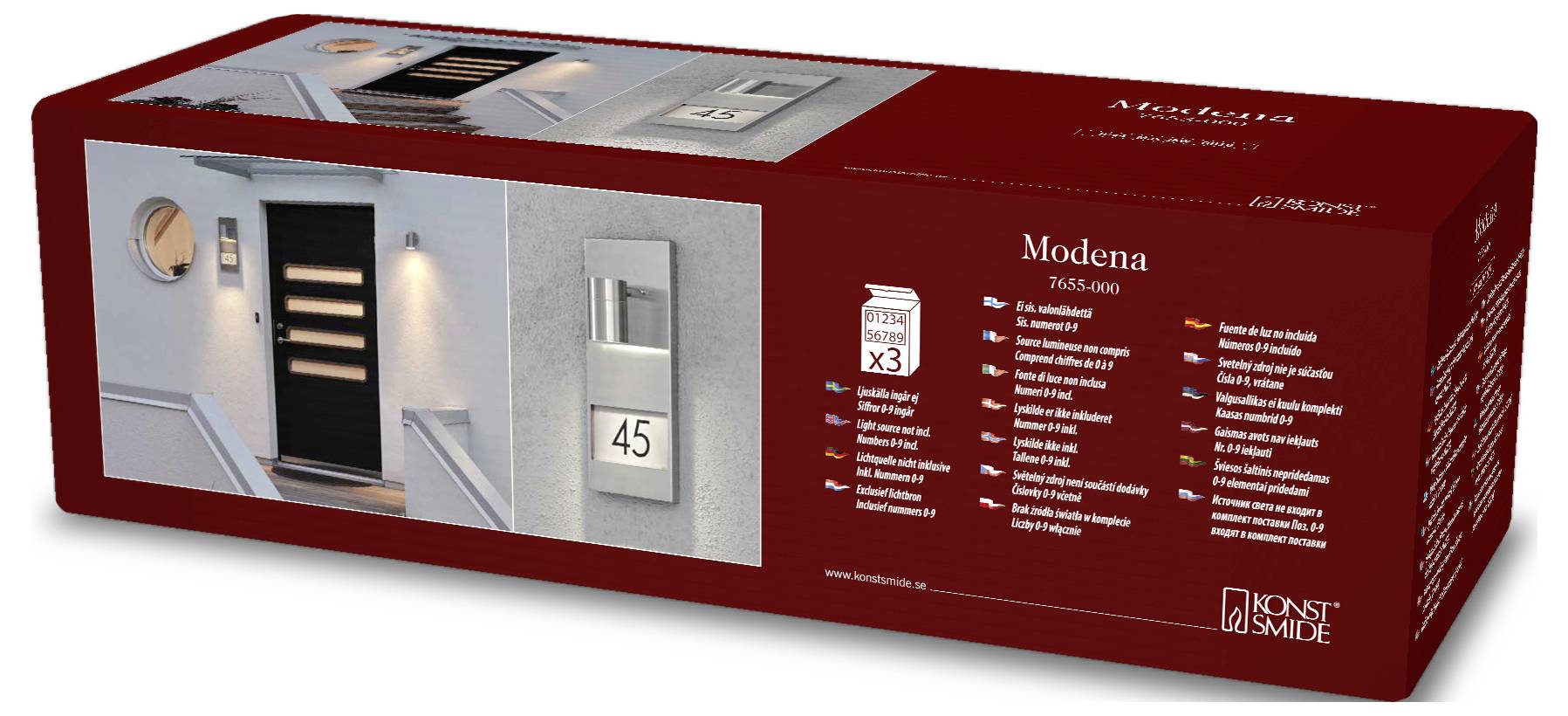 Konstsmide Modena 7655-000 Hausnummernleuchte GU10 35 W Edelstahl-1