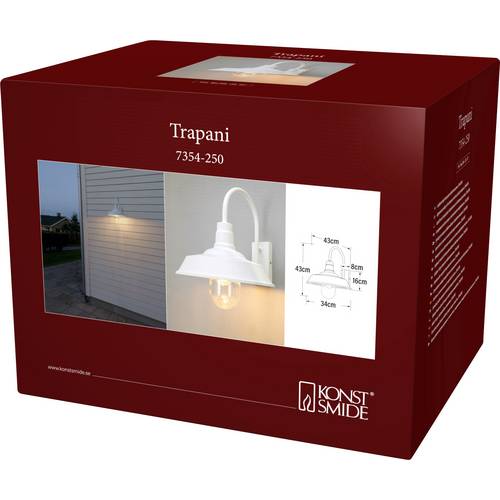 Konstsmide Trapani 7354-250 Außenwandleuchte E27 20 W Weiß