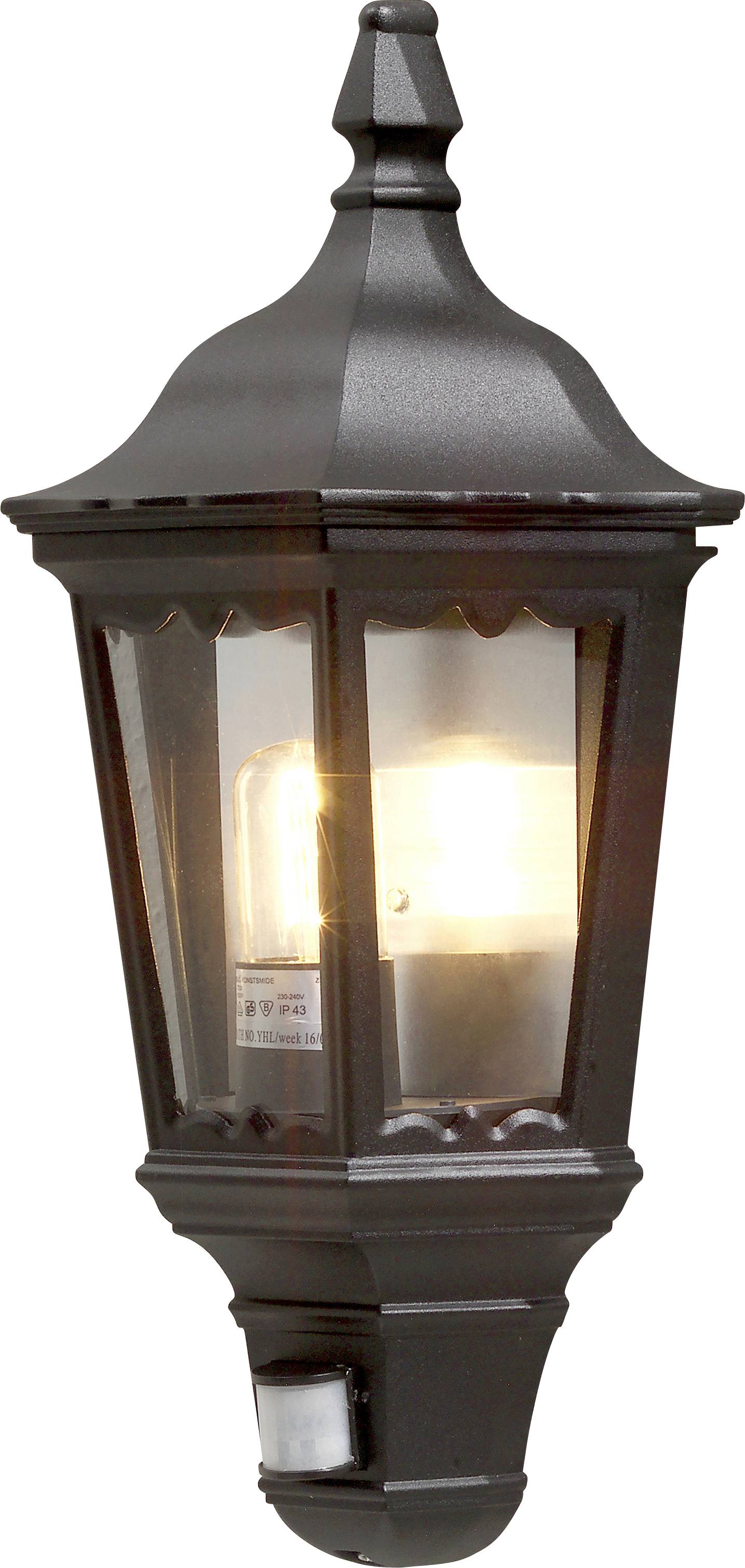 Konstsmide Firenze 7230-750 Außenwandleuchte mit Bewegungsmelder E27 100 W Schwarz