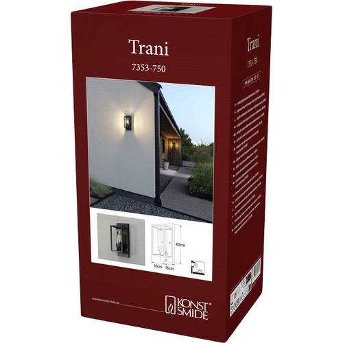 Thumbnail - Konstsmide Trani 7353-750 Außenwandleuchte E27 20 W Schwarz