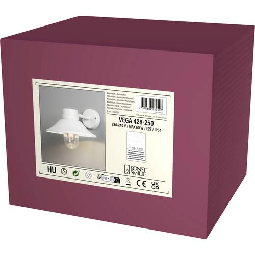 Konstsmide Vega 428-250 Außenwandleuchte E27 60 W Weiß