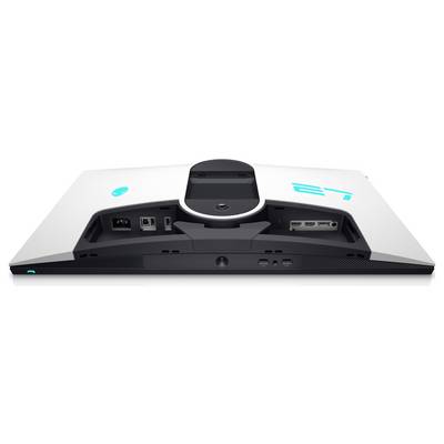 Rückansicht eines Monitors mit mehreren Anschlüssen, einschließlich HDMI, DisplayPort und USB, die die Konnektivitätsoptionen für verschiedene Geräte betonen.
