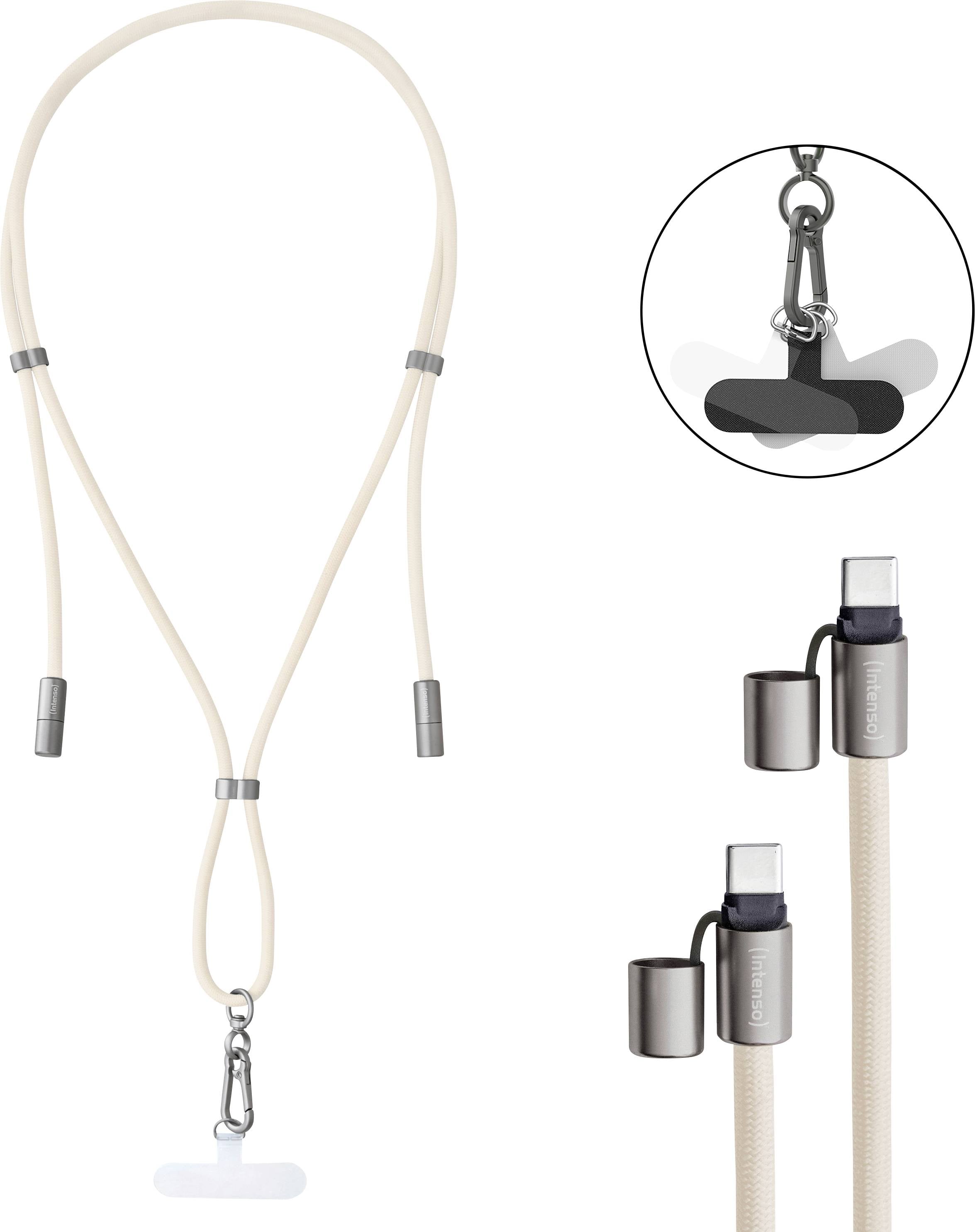 Intenso USB-C® Kabel USB 2.0 USB-C® Stecker, USB-C® Stecker 1.65 m Beige Handykette 7991001 Datenkabel, Ladekabel