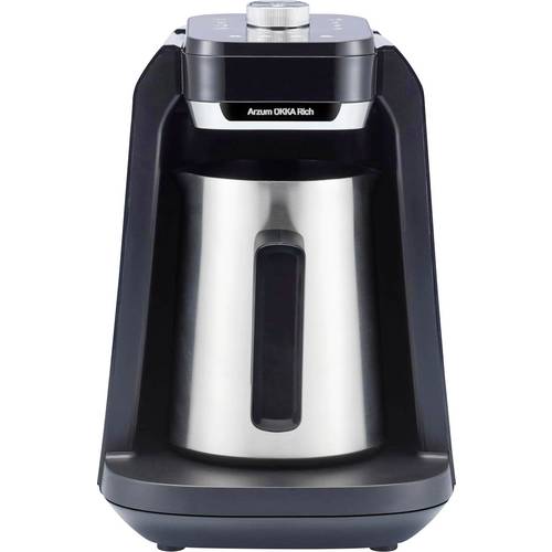 arzum ESPRESSOKANNE mit MILCHAUFSCHÄUMER und WASSERTANK Kaffeemaschine Chrom Fassungsvermögen Tassen=5 mit Milchaufschäu...