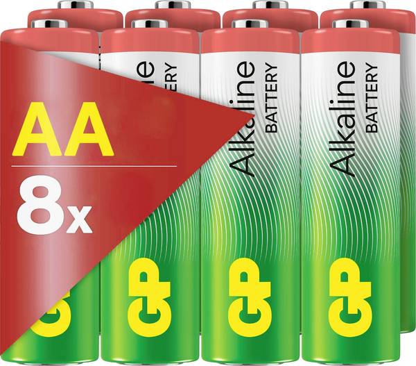 GP AA Batterie GP Alkaline 1,5V 8 Stück Mignon (AA)-Batterie 1.5 V 8 St.