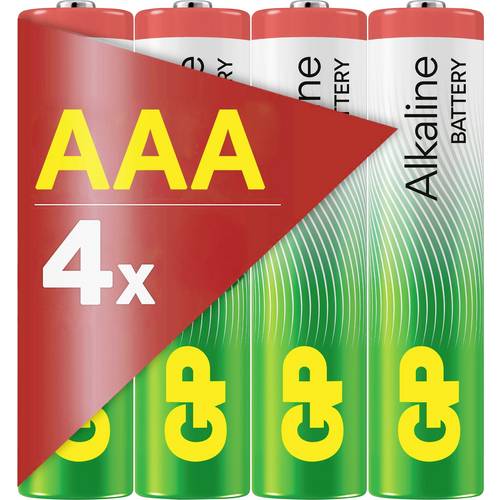 GP AAA Batterie GP Alkaline 1,5V 4 Stück Micro (AAA)-Batterie 1.5 V 4 St.