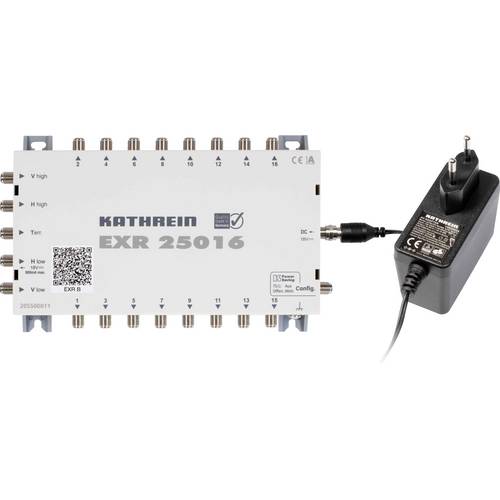 Kathrein EXR 25016 SAT Multischalter Eingänge (Multischalter): 5 (4 SAT/1 terrestrisch) Teilnehmer-Anzahl: 16 StandBy-Fu...