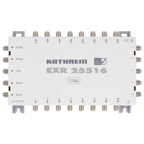 Kathrein EXR 25516 SAT Multischalter Eingänge (Multischalter): 5 (4 SAT/1 terrestrisch) Teilnehmer-Anzahl: 16 StandBy-Fu...