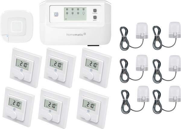 Homematic IP  Starterkit Fußbodenheizung   HmIP-HAP2+HmIP-FALMOT-C8+HmIP-WTH-1+HmIP-VDMOT